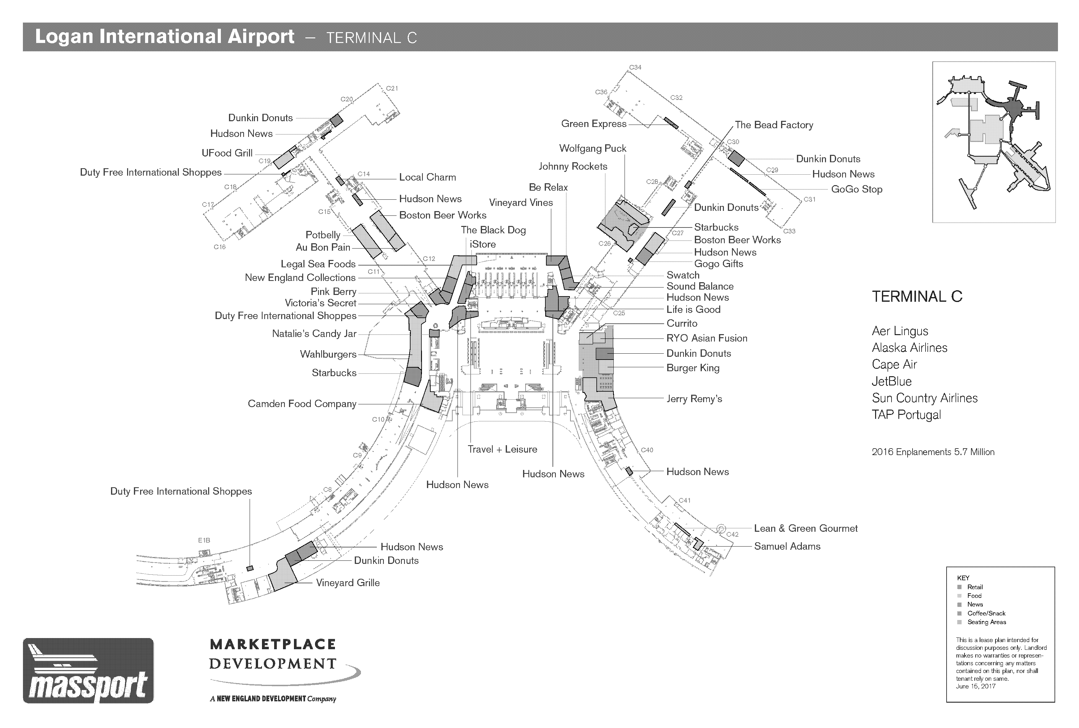 bos terminal a gate map